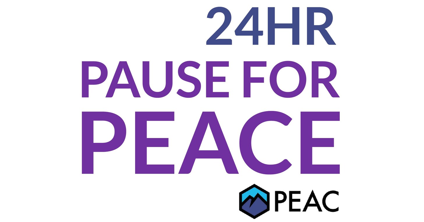 24 hour Pause for Peace graphic from PEAC Institute